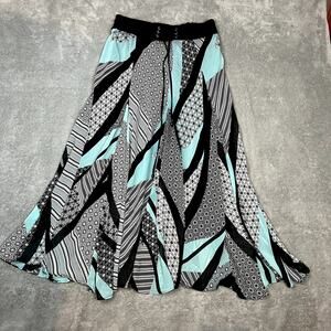 Lapis Maxi Skirt Women's M Patchwork Boho Peasant Flowy Teal